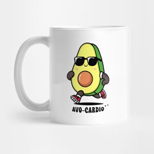 funny Avocado running exercise and say Avo-Cardio Mug